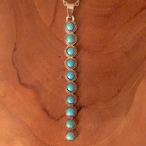 Boho Turquoise Drop Necklace - Picture 8 of 9